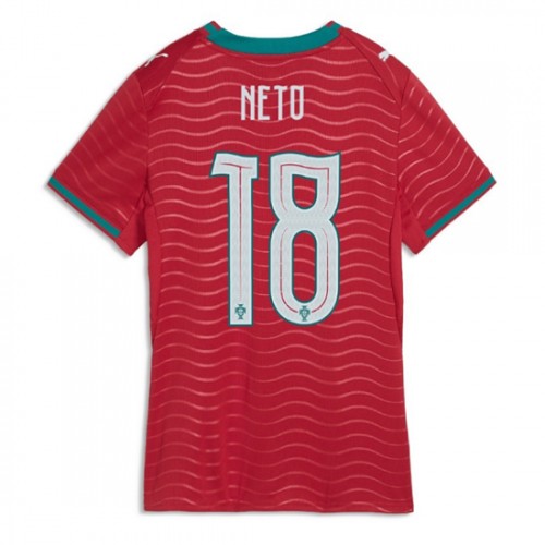 Stroje piłkarskie Portugalia Pedro Neto #18 Koszulka Podstawowej dla damskie MŚ 2026 Krótki Rękaw